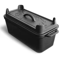 BURNHARD® Grilltopf Gusseisen Kastenform mit Deckel 3,5 l, Gusseisen
