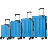 YONSLY Kofferset 4er Set, Reisekoffer Trolley mit 360° Rollen ABS-Hartschalen, 4 Rollen, (4 tlg., Sicherheitsschloss Weichem Gummigriff Handgepäck S/M/L/XL), Leichtes Gepäckset Trolley 4er Koffer Set, Reisekoffer