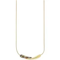 Firetti Kette mit Anhänger Schmuck, Geschenk, Edelstahlkette gelbgoldfarben, mit Zirkonia (synth)