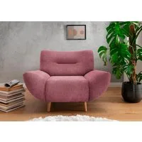 Home affaire Sessel Drago Wellenunterfederung, Holzfuß, Breite 111cm, frei im Raum stellbar