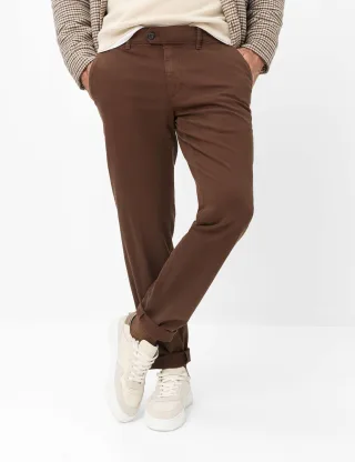 Eurex Herren Flatfronthose Style JIM, dunkelbraun, Gr. 27U