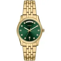 Fossil Quarzuhr Scarlette ES5460, Armbanduhr, Damenuhr, Edelstahlarmband, analog, Tag, Wochentag
