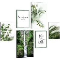 Novart Wandbild Grüne Blätter Pflanze Natur - KEIN EXTRA RAHMEN BENÖTIGT