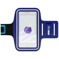 EAZY CASE Handyhülle Universal Sportarmband für Smartphones bis 5,5 Zoll, Arm Handyhülle Sportarmband Joggen Laufhülle Armtasche Reflektor Blau