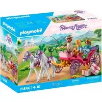 Playmobil® Kutschfahrt mit Prinzessin und Prinz (71846), Playmobil Princess Magic Konstruktions-Spielset, (97 St), Made in Europe