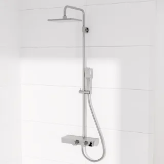 Steinberg Serie 390 Brauseset mit Thermostat, Umsteller und Glasablage, chrom, 3902700 3902700