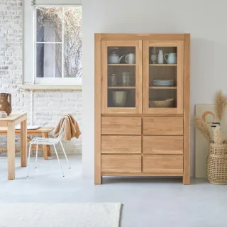 Geschirrschrank Eden aus massivem Eichenholz 120
