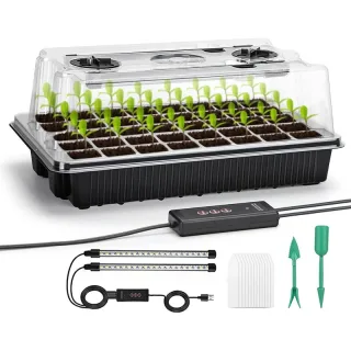 Seed Starter Tray with Grow Light 40 Cells Seed Starter Kit with Humidtiy Dome Seedling Starter Trays for Seed Germinati