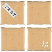 Esprit Stuhlkissen NEEDLESTRIPE Sitzkissen, 40 x 40 cm - 4er Set in Gelb