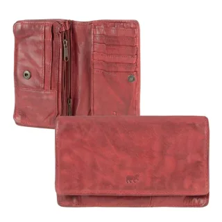 Geldbörse Damen Leder rot mit vielen Kartenfächern (14) und RFID Schutz | Bear Design Portemonnaie Emma CL782