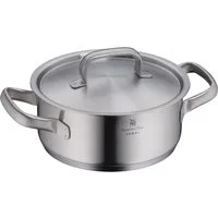 WMF Bratentopf Gourmet Plus, Cromargan® Edelstahl Rostfrei 18/10 (2-tlg), wärmeduzierende Hohlgriffe, Innenskalierung, breiter Schüttrand