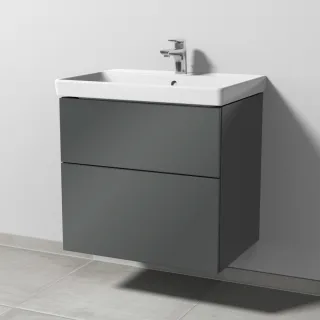 Sanipa 3way Waschtischunterbau zu Villeroy & Boch Avento Waschtisch mit 2 Auszügen, Anthrazit-Glanz SF62279