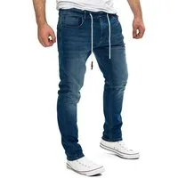 Yazubi Slim-fit-Jeans Herren Sweathose in Jeansoptik Erik Schmale Jeans, mit Stretch-Anteil