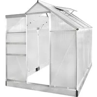 BRAST Gewächshaus Aluminium mit Fundament rostfrei 190x190x195cm TÜV geprüft, BxTxH: 190 x 190 x 195 cm, wetterfestes hochwertiges Aluminium, Temperaturbeständig, Wärmedämmend, Lichtbrechend & UV-stabilisiert