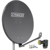 Schwaiger 714609 SAT-Antenne (88 cm, Aluminium, Quad LNB, anthrazit)