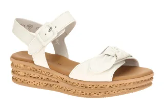 Gabor 84.553.20 Damen Sandalette wei? latte Best Fitting Keilabsatz Klettvers...