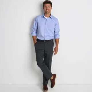CLASSIC FIT. Klassik-Kragen. Bügelleichtes Pinpointhemd, Herren,  Blau, Baumwolle, by Lands' End