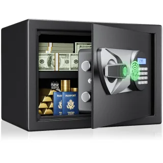 SF0602 H25 Biometric Fingerprint Safe 0.8 Cu.Ft. Security Box with Alarm System Quick Access Steel Cabinet for Home Offi