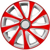 NRM Radkappe DRIFT Extra 14 Zoll in Rot/Silber, 14 in Zoll, (4-St) Radzierblenden für Zweifarbige Radkappen Satz 4er Set 14"