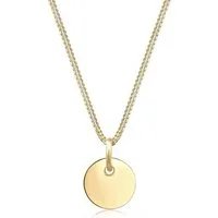 Elli Kette mit Anhänger Panzerkette mit Kreis Rund Plättchen 925 Silber, Geo