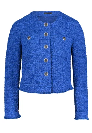 Betty Barclay - Strukturierter Kurzblazer mit Rundhalsausschnitt blau - Gr. - 38