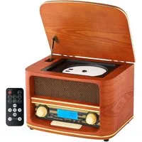 Cyberlux CL-3050 Multifunktionsspieler (keins, Bluetooth, Retrodesign, LCD-Display, Bluetooth)
