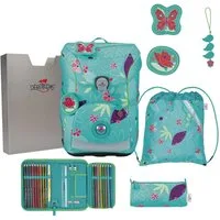 DerDieDas® Schulranzen ErgoFlex Easy - Schulranzen Set 5tlg. 950 g (Butterfly Garden)