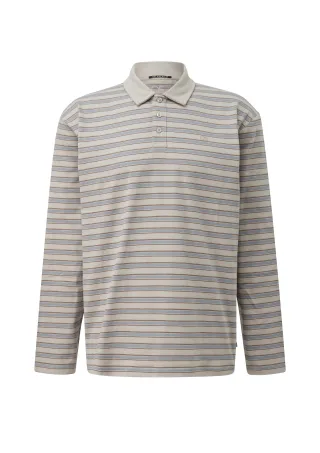 qs - Polo-Shirt grau/beige - Gr. - S