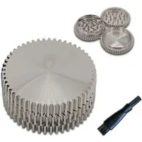 Coumo Kräutermühle Grinder Crusher Gewürzmühle Set GEARS Zahnrad Design, ⌀ 5,5 cm, Metall, Zahnrad Design