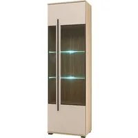 Home affaire Vitrine Cantara, Vitrinenschrank in Eiche Evoke, Weiß o Kaschmir, Standvitrine schwarzer Stangengriff, ausreichend Stauraum, vielseitig einsetzbar