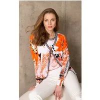 Passioni Cardigan Twinset mit floralen Ornamenten und Leoprint