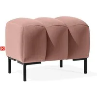KONSIMO® Sitzhocker Polsterhocker PECCO hergestellt in der EU, Veloursstoff, handgefertigt, Elegant, Massivholzrahmen