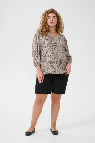 Langarm-Bluse Loose fit Abstract Leopard