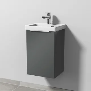 Sanipa 3way Waschtischunterbau zu Villeroy & Boch Subway 3.0 Waschtisch mit 1 Tür, Anthrazit-Glanz UF84079