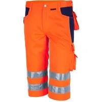 Qualitex Workwear Arbeitsshorts reflektierende PROfessionals Warnschutz-Shorts (faserverstätkt) (1-tlg) kurze Arbeitshose - 11 Taschen - Strapazierfähig - mit Zertifizierung