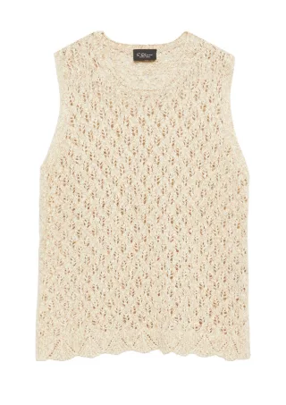 s.Oliver BLACK LABEL - Strickpullunder mit Muster beige - Gr. - 34