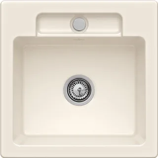 Villeroy & Boch Einbauspüle Siluet 50 S flat 470x470mm Exc-Garn. aus TitanCeram Crema cplus, 33452FK 33452FKR