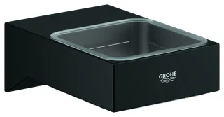 GROHE Halter Selection Cube 40865 für, Glas/Seifenschale/-spender matt black, 408652430 408652430