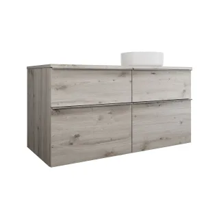 Burgbad Keramik Waschtisch-Set Eqio Eiche Dekor Silber/Alpinweiss, SGUW120RF6015C0001 SGUW120RF6015C0001