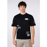 SUBLEVEL T-Shirt Herren Baumwoll T-Shirt bestickt Oversized Shirt mit Stickereien, Baumwolle