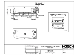 Hoesch Monolith Einbau Whirlwanne iSensi Vorwand 1800x800 rechts mit Tergum 3850N.010305001