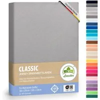 leevitex® Spannbettlaken 180x200 - 200x220 cm, 40 cm Steghöhe, Stoffdicke 150 g/m², Jersey, Gummizug: rundum, (1 Stück), OEKO-TEX® Standard 100 Zertifikatsnummer 10.HTR.85321 zertifiziert