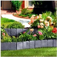 FIVMEN Palisade Rasenkantenstreifen, Mähkante dekorativ für Garten, 1 Element BxHxT: 25x23x1cm