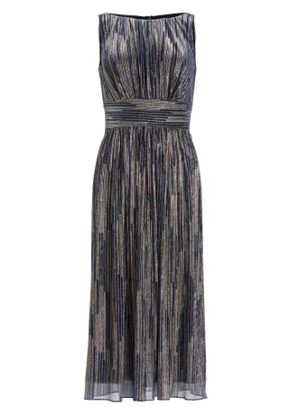 SWING - Cocktailkleid aus Plissee navy / multi - Gr. - 48