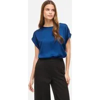Vila Kurzarmshirt VIELLETTE S/S SATIN TOP - NOOS Kunstfaser, regular fit