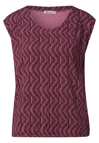 Street One - Dropped Shoulder Shirt mit Elastiksaum blush berry - Gr. - 38