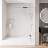 Bernstein Walk-in-Dusche EX102 70x200 cm Klarglas Chrom, ESG Sicherheitsglas, Walk-In Duschwand 10mm Edelstahl Chrom ohne Bodenprofil