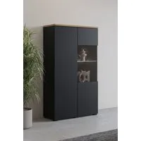 OTTO home Vitrine Modo, Breite 80 cm, moderner griffloser Vitrineschrank Vitrine mit viel Stauraum, Einlegeböden verstellbar, Glastür