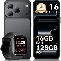 blackview Android 16 WAVE 7C (16+64/128) 60HZ 5000mAh AI Uhr hinzufügen R50 Smartphone (6.56 Zoll, 128 GB Speicherplatz, 32 MP Kamera, 4G Dual SIM/Face ID/IP54/GPS/3 Jahre Garantie)