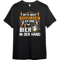 PAULGOS Print-Shirt Herren T-Shirt "Bitte nicht schubsen, ich habe Bier in der Hand"
